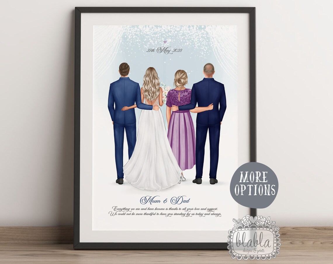 Parents of the Bride Wedding Couple Thank You Keepsake Print
