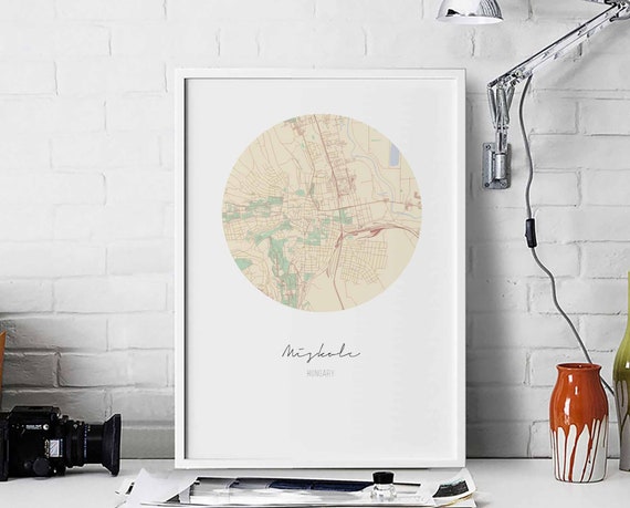 Miskolc Hungary Map Poster Wall Decor Design Modern Minimal Nordic Travel Bedroom Home Art Vintage Retro Dorm Nursery Housewarming