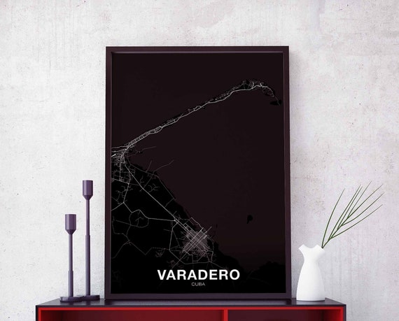 Varadero Map Poster Black White Hometown City Print Modern Home Decor Office Decoration Wall Art Dorm Bedroom Gift