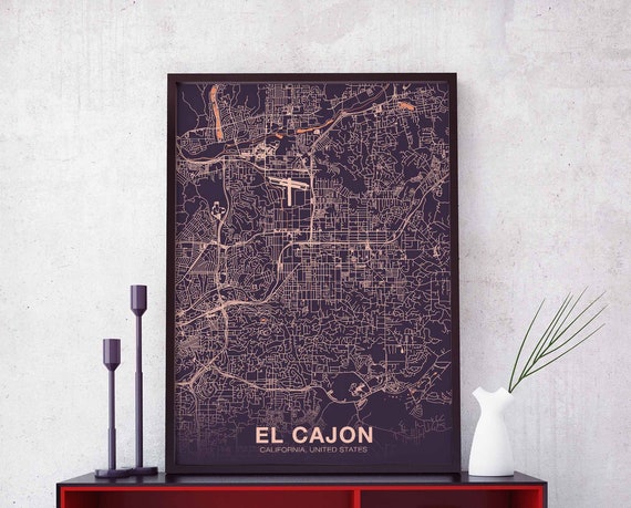 El Cajon Ca Usa Poster Color Hometown City Print Modern Home Decor Office Decoration Wall Art Dorm Bedroom Gift