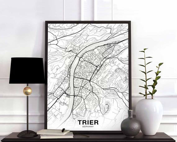 Trier Germany Map Poster, Modern Travel Poster