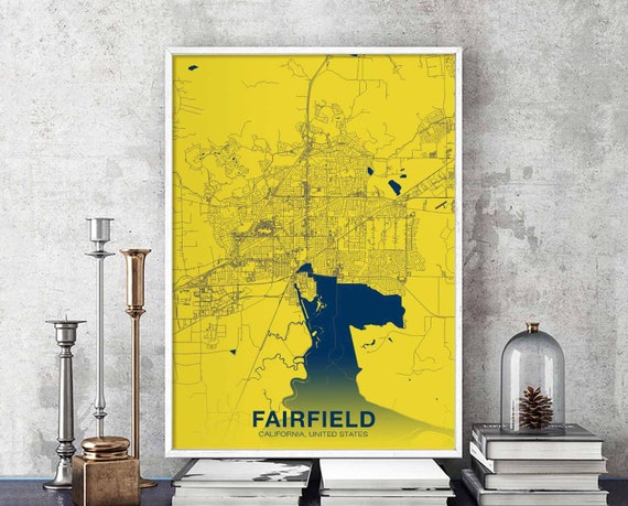 Fairfield Ca Usa Poster Color Hometown City Print Modern Home Decor Office Decoration Wall Art Dorm Bedroom Gift