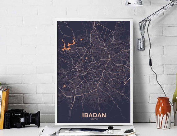 Ibadan Nigeria Poster Color Hometown City Print Modern Home Decor Office Decoration Wall Art Dorm Bedroom Gift