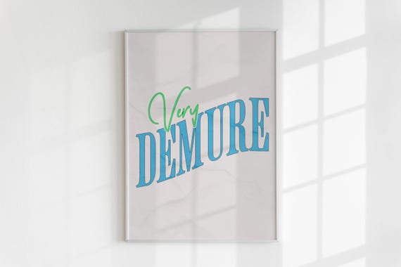 Cute Retro Very Demure Brat Summer Dorm Wall Art