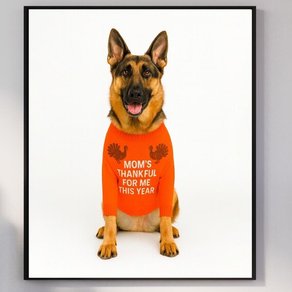 German Shepherd Thanksgiving Wall Art Print Poster Mom Gift Photography