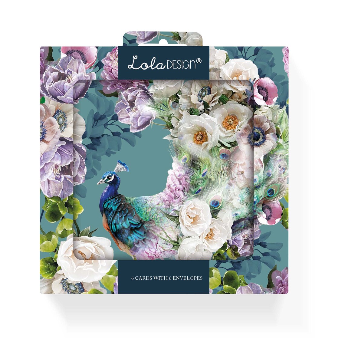 Peacock Pattern Notecards, Bird Stationery