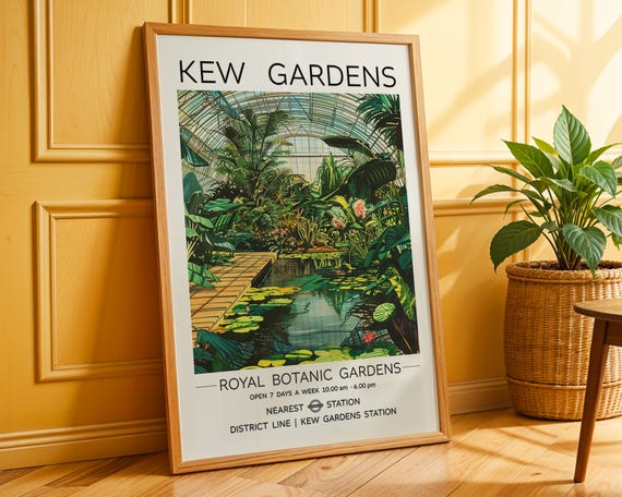 Kew Gardens Poster Vintage Botanical Print Royal Botanic