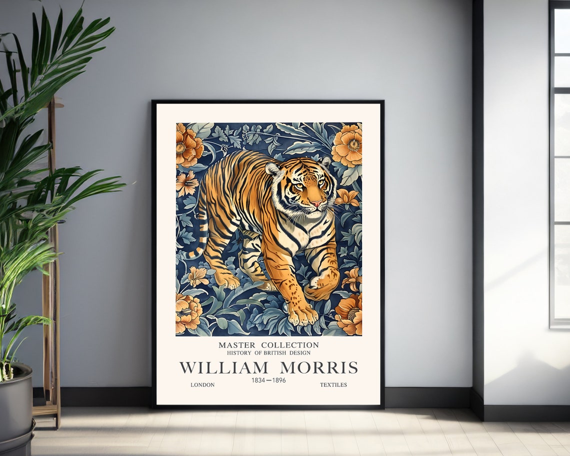 William Morris Master Collection Prowling Tiger Textile Art Poster