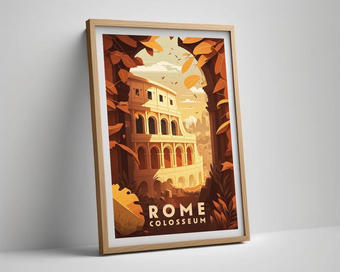 Rome Colosseum Travel Poster Rome Colosseum Wall Art Print Rome Colosseum Painting Rome Colosseum Illustration Rome Watercolor Art - Image 5