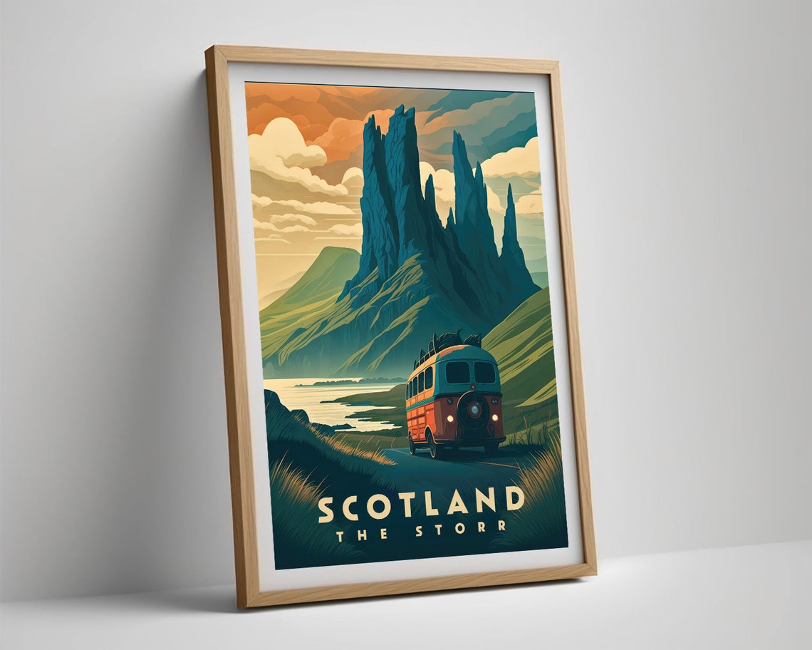 The Storr Scotland Travel Poster The Storr Scotland Wall Art Print The Storr Scotland Painting Illustration Scotland Watercolor - Image 5