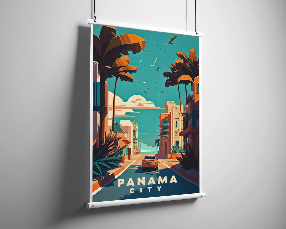 Panama City Travel Poster Panama City Wall Art Print Panama City Painting Illustration Panama City Watercolor Home Decor - Image 3