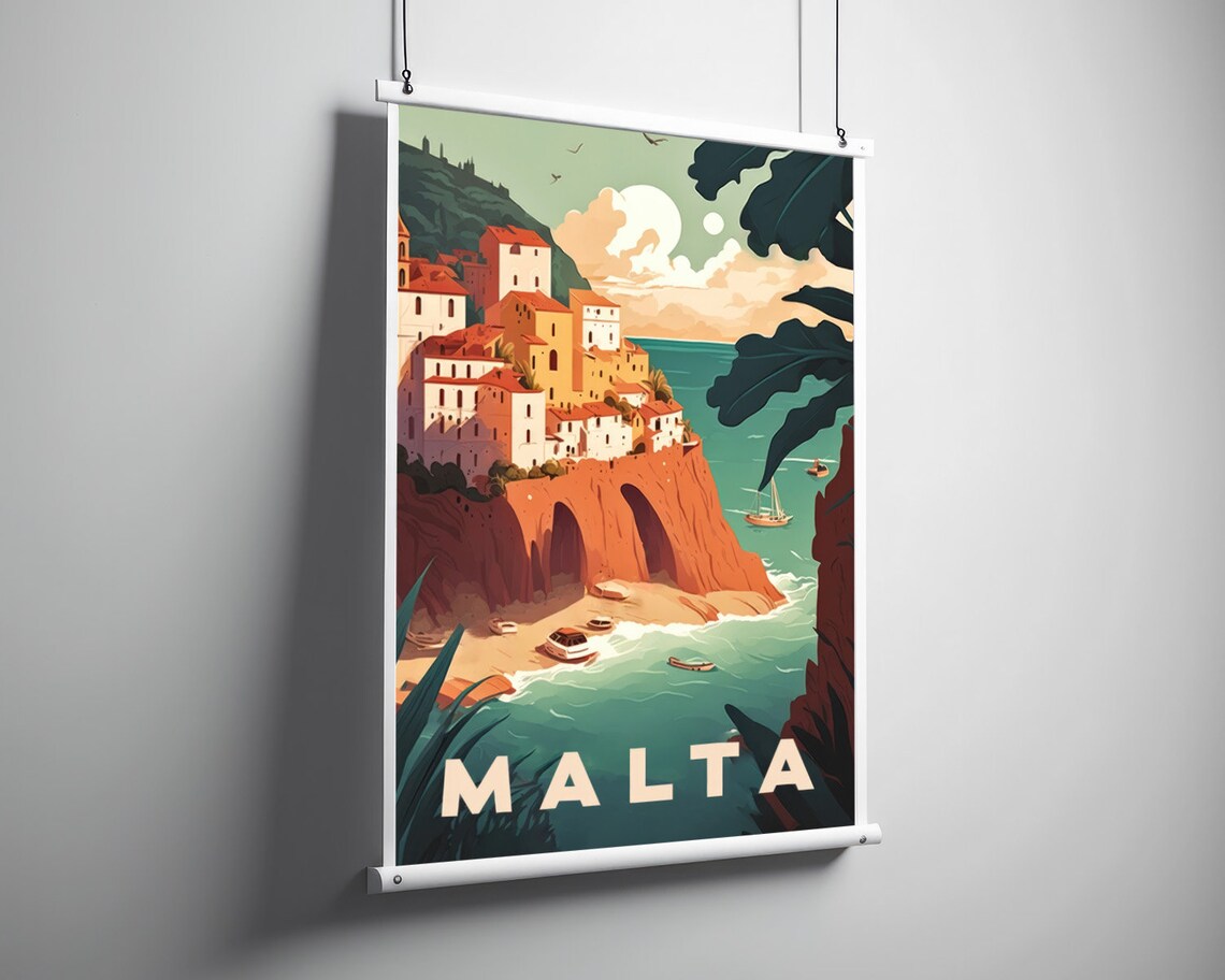 Malta Europe Travel Poster Malta Europe Wall Art Print Malta Europe Malta Painting Malta Illustration Malta Europe Home Decor - Image 3