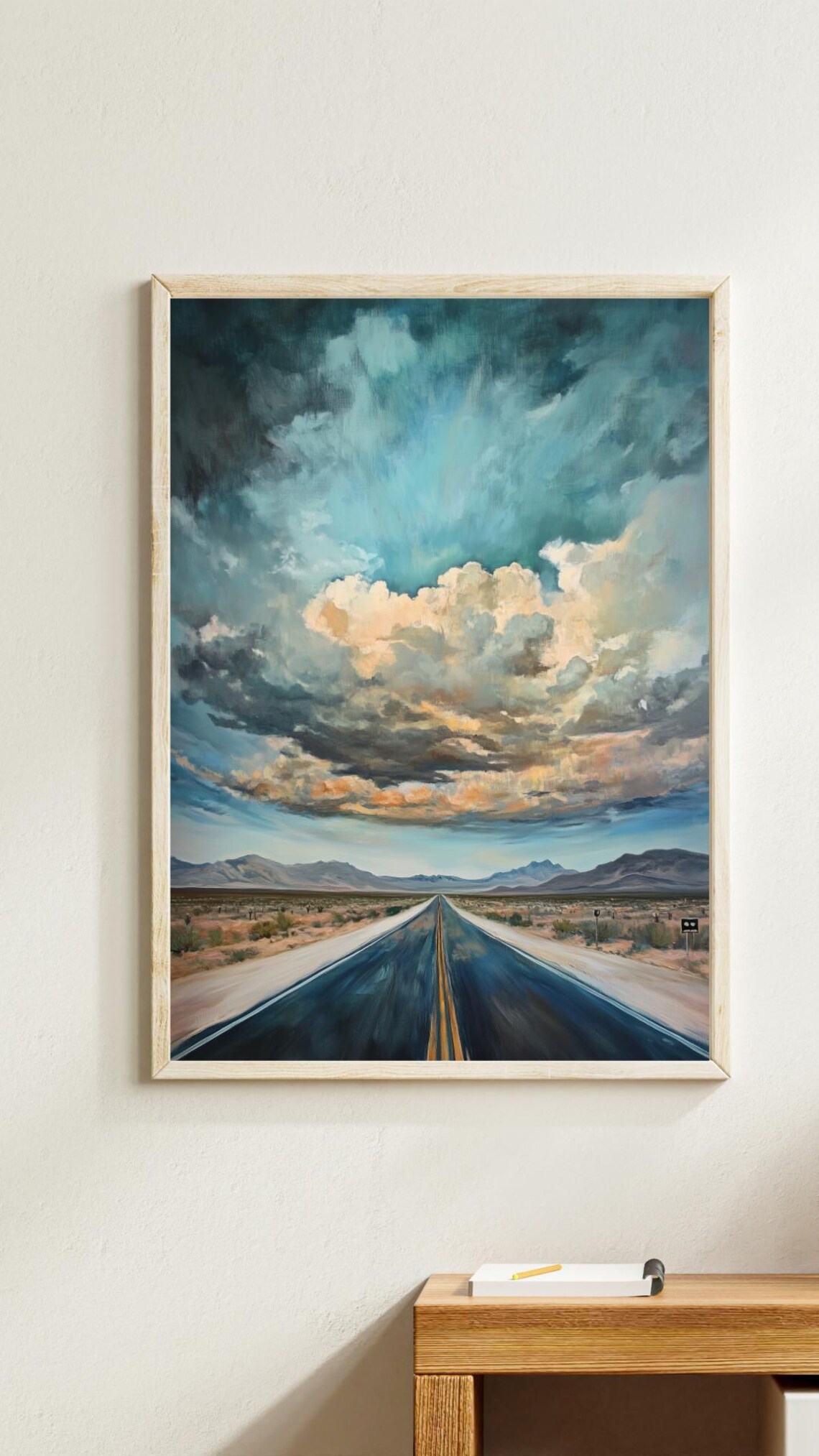 Desert Highway Oil Painting, Western Landscape - Image 4