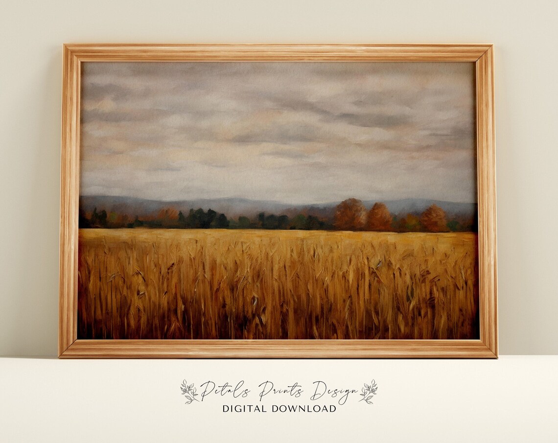 Corn Field Landscape Rustic Wall Art Print