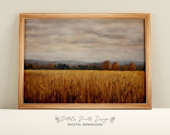 Corn Field Landscape Rustic Wall Art Print