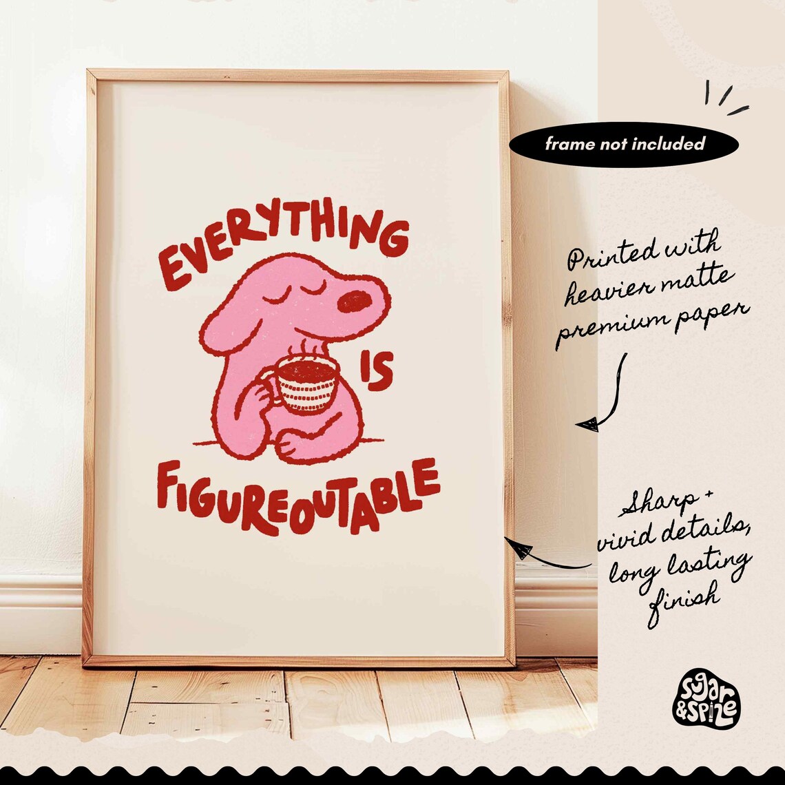 Everything Is Figureoutable Dog Affirmation Poster - Image 3