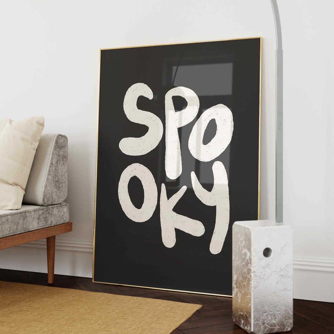Spooky Hand Painted Black Lettering Minimal Halloween Poster - Image 2