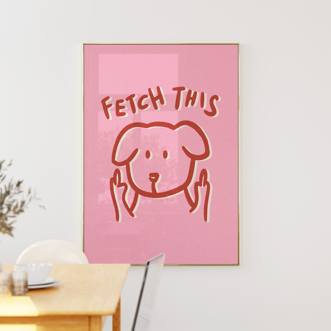 Fetch This Dog Print, Funny Preppy Dog Poster - Image 4