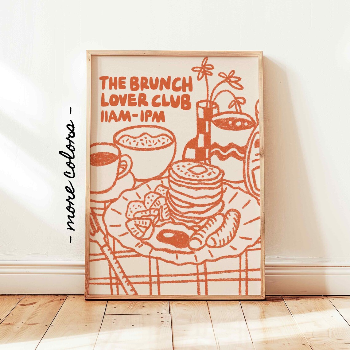 Pancake Breakfast Club Retro Coffee Brunch Poster