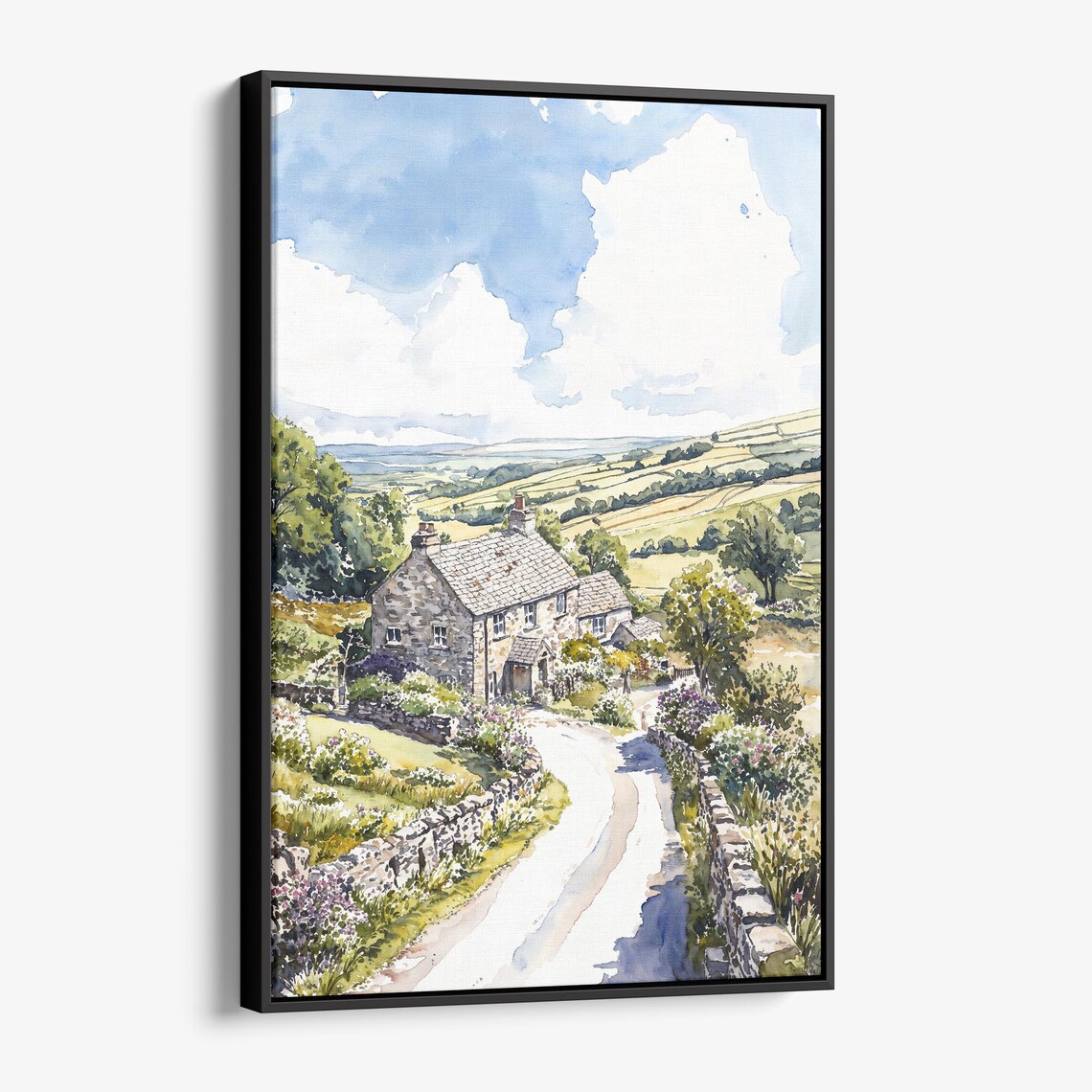 Yorkshire Dales Watercolor Landscape Art Print
