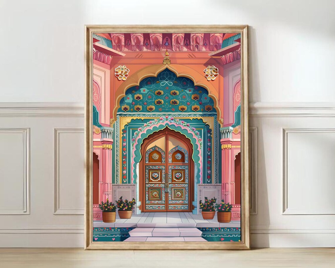 India Travel Poster, Jaipur Illustration Art Print