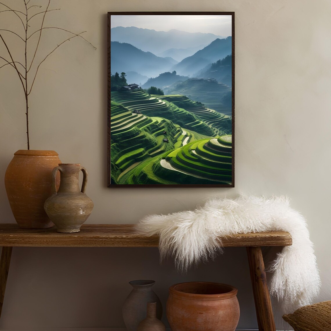 Vietnam Rice Terraces and Mountains Travel Poster - Image 3