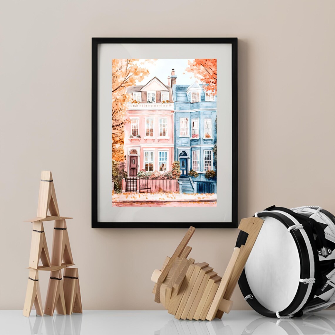 London Illustration Fall Soho Travel Poster - Image 2