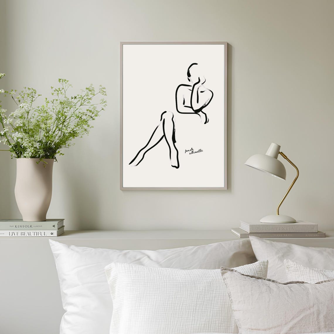 Minimalist Female Body Line Art Elegant Silhouette Drawing Poster - Image 2