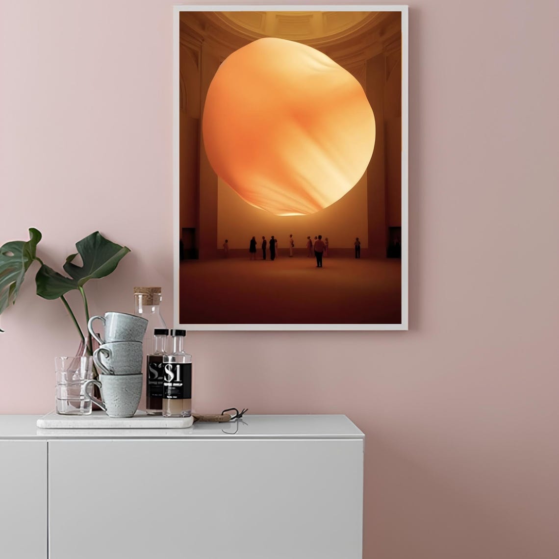 Glowing Orange Sun Installation Art Gallery Exhibition Poster - Image 2