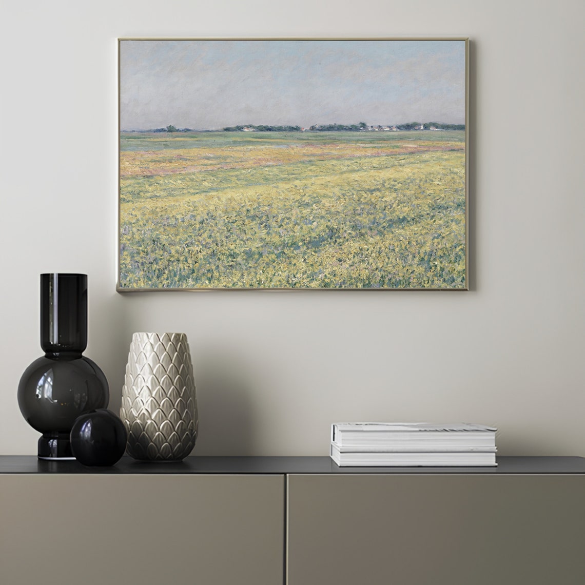 Vintage Wildflower Meadow Landscape Impressionist Country Poster - Image 2