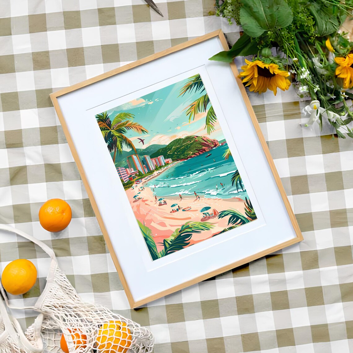 Venezuela Travel Poster, Caracas Beach Illustration - Image 3