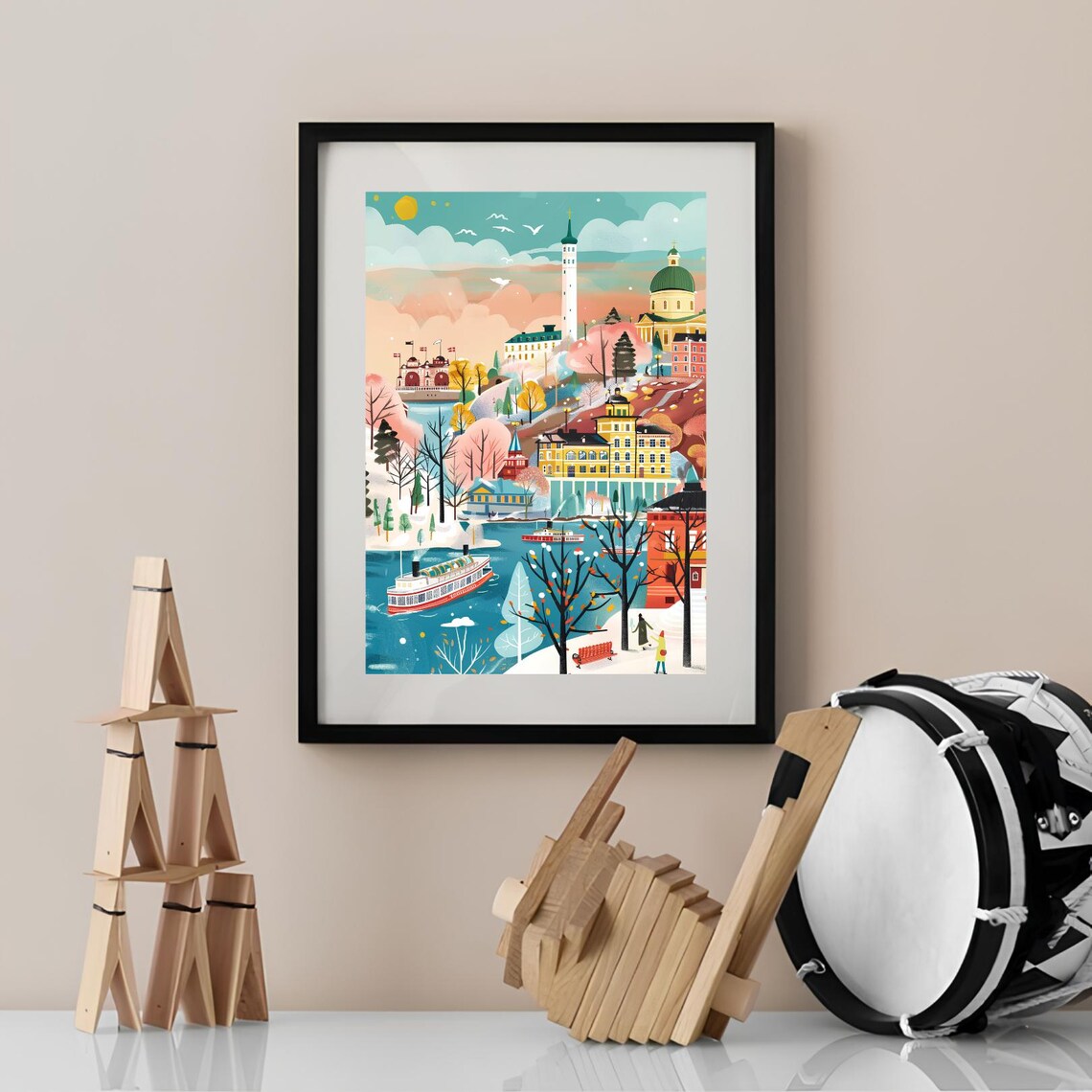 Finland Illustration, Helsinki Travel Poster Print - Image 2