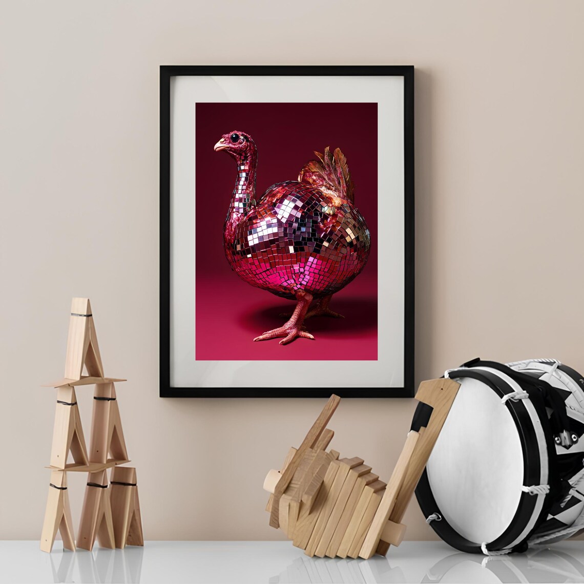 Disco Turkey Art Print, Thanksgiving Party Decor - Image 4