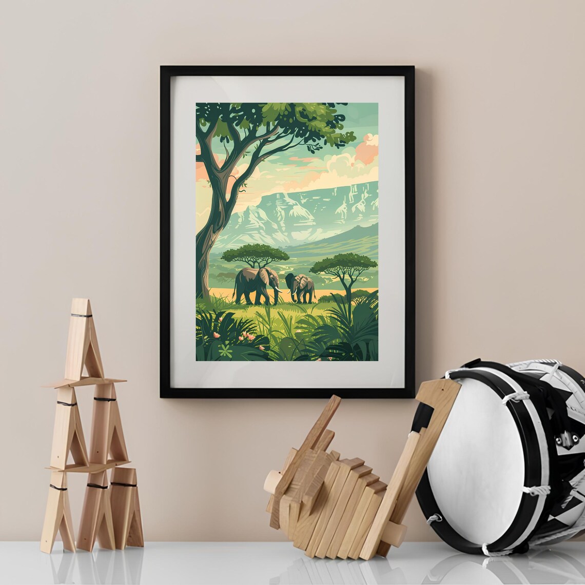South Africa Travel Poster, Table Mountain Illustration - Image 2