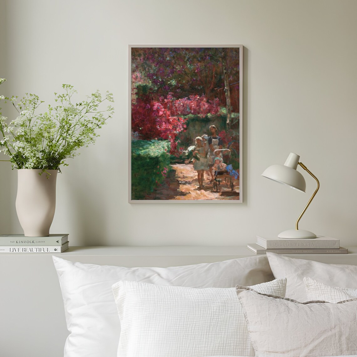 Vintage Flower Painting Rustic Country Art Print - Image 3