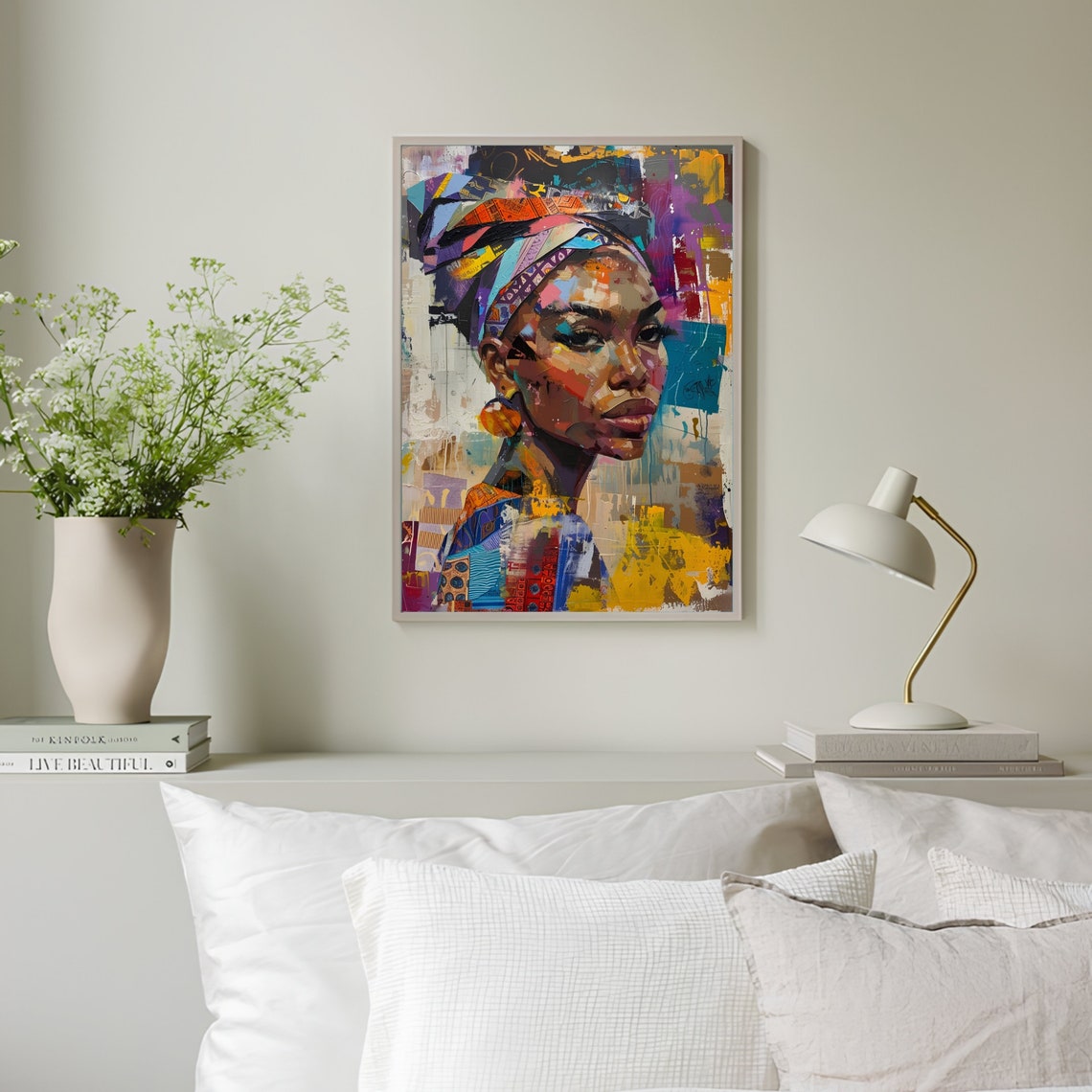 Eclectic Woman Painting Pop Art Large Wall Art Maximalist Painting Street Art Loft Wall Art Black Woman Portrait Printable Wall Art - Image 2