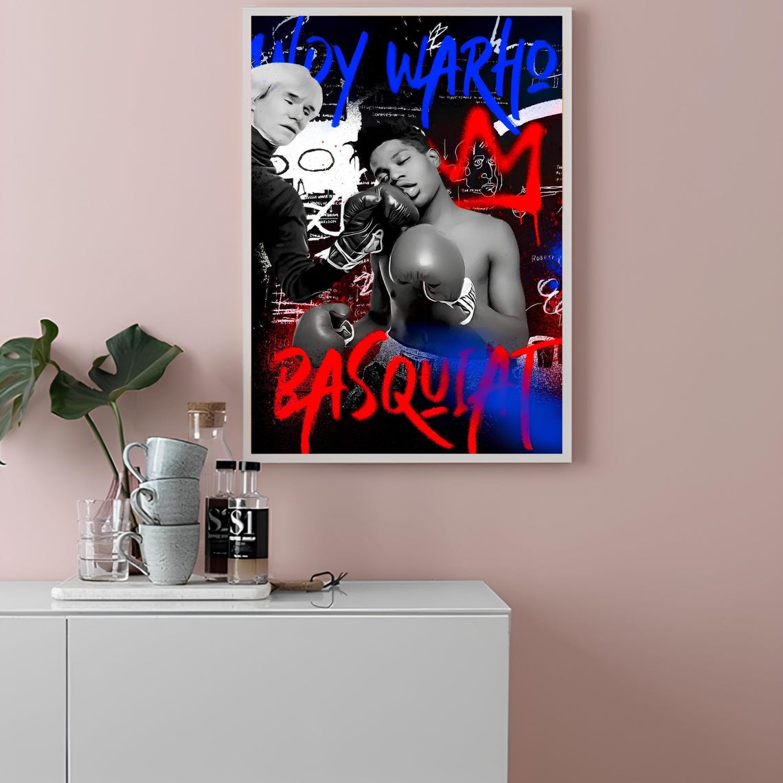 Jean-Michel Basquiat Andy Warhol Graffiti Boxer Pop Art Poster - Image 2