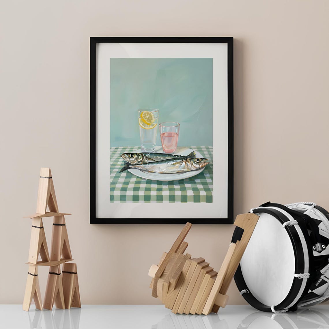 Sardines Still Life Vintage Kitchen Table Food Artwork Poster - Image 3