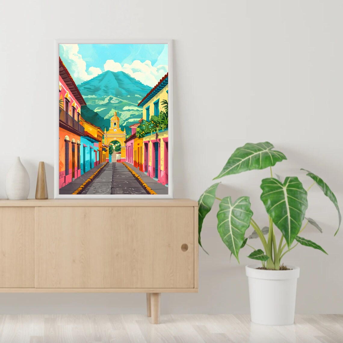Guatemala Travel Poster, Floral Nostalgia Art Print - Image 3