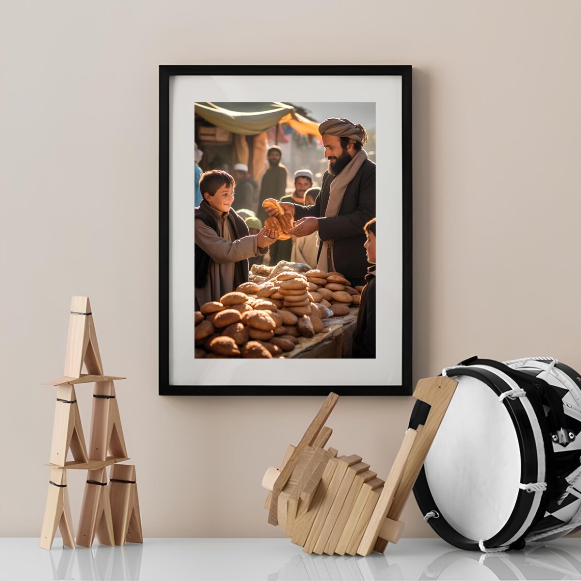 Afghanistan Kabul Bread Market Vendor Street Photography Print - Image 3