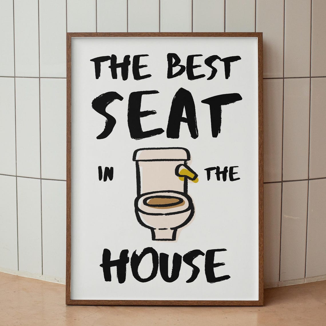 Cute Bathroom Wall Art Funny Print Trendy Minimalist Typography Poster