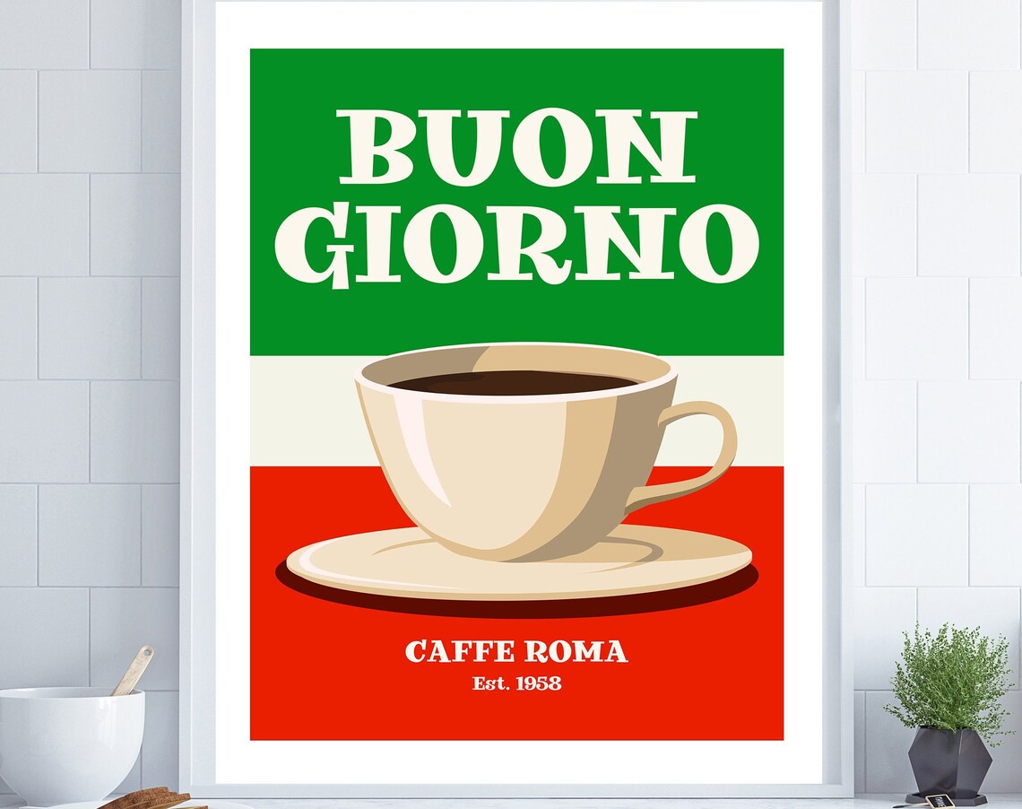 Buongiorno Retro Italian Kitchen Wall Art Print