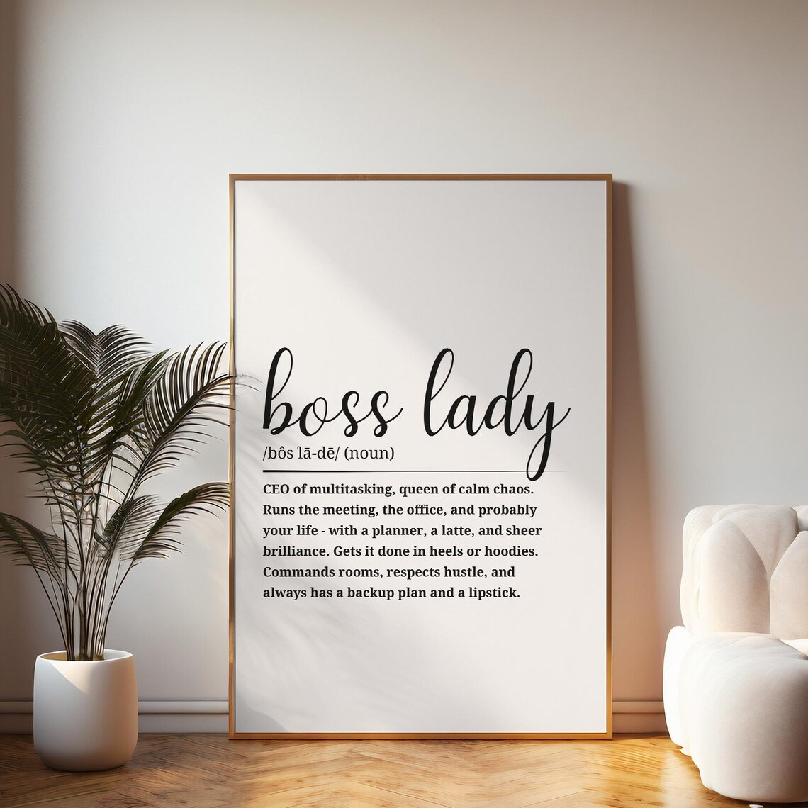 Boss Lady Definition Dictionary Style Office Girl Boss Quote Poster