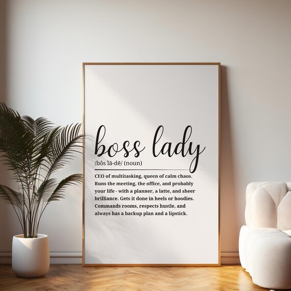 Boss Lady Definition Dictionary Style Office Girl Boss Quote Poster