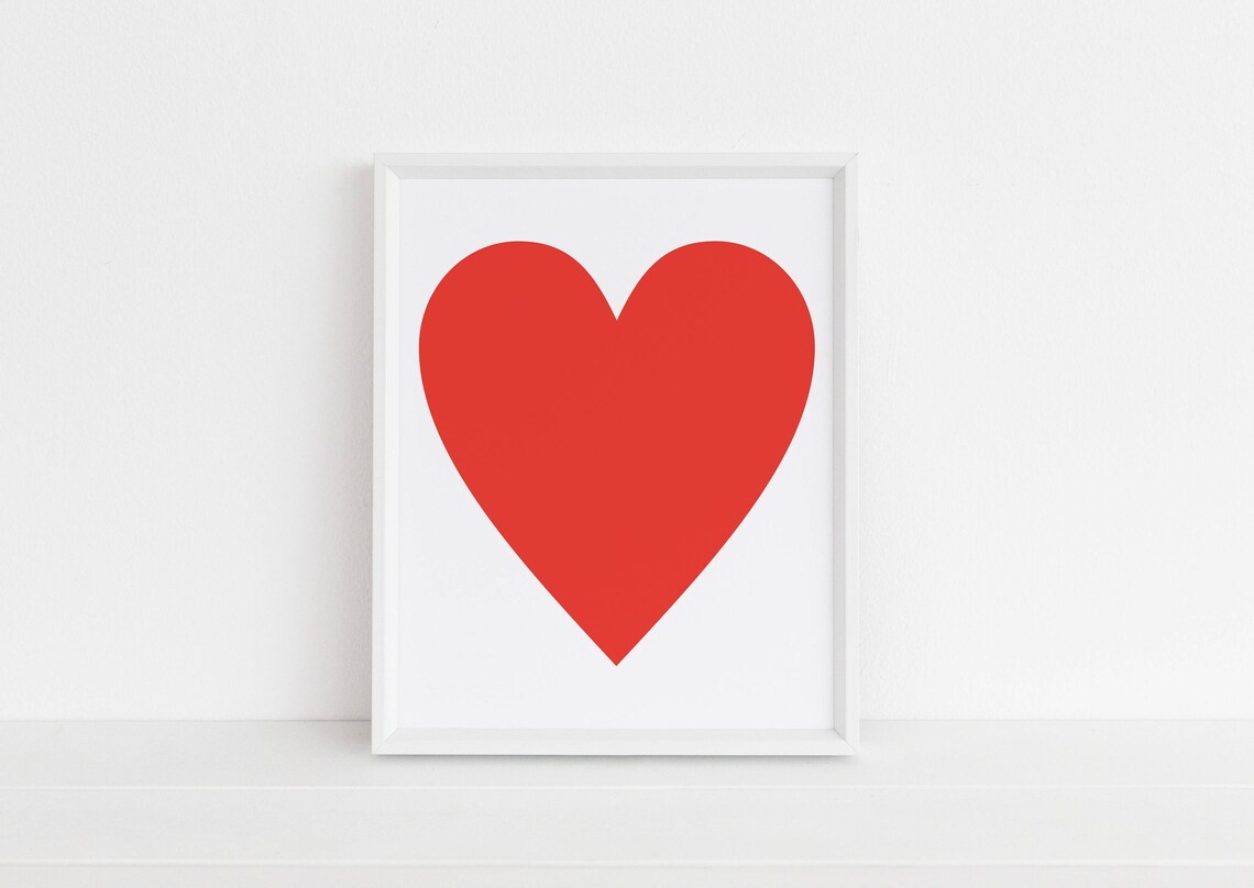 Red Heart Minimalist Love Graphic Bold Modern Valentine Poster