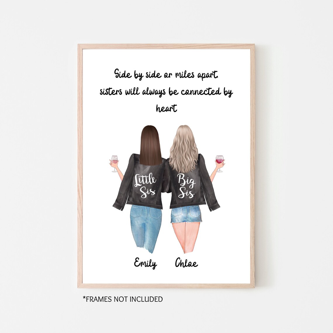Sister Personalized Big Sis Little Sis Art Print
