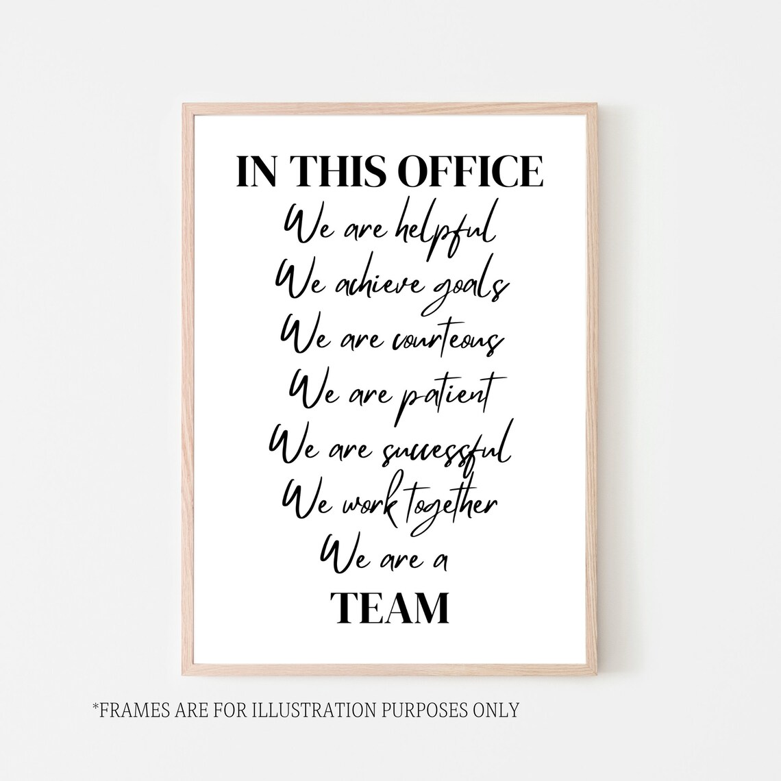 Office Inspirational Words Wall Art Print