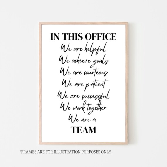 Office Inspirational Words Wall Art Print