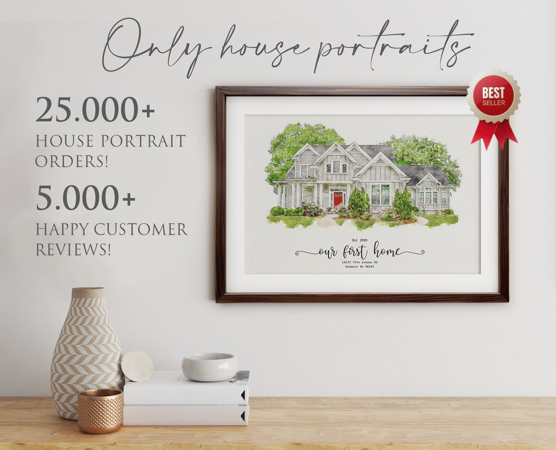 Custom House Portrait Watercolor, Home Portrait - Image 2