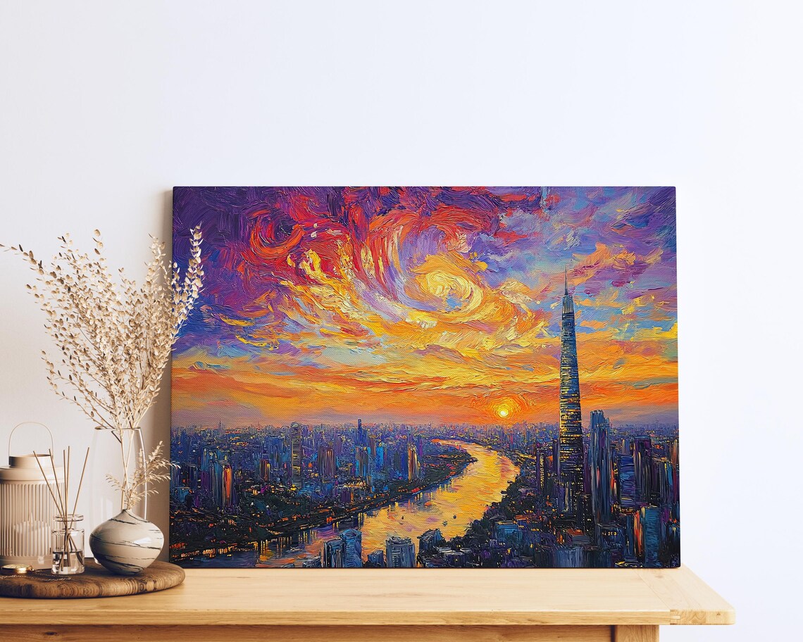 Ho Chi Minh City Sunset Impressionist Cityscape